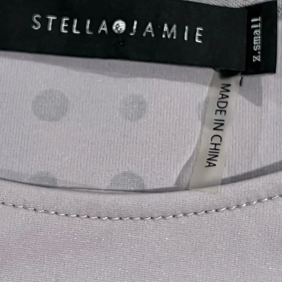 Stella & Jamie Studded Gray Puff Sleeve Crop Top Size XS X-Small NWOT - Picture 10 of 11